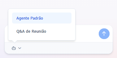 Seletor de agentes no chat com IA