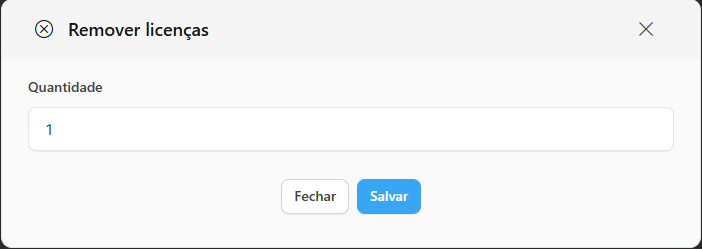 Tabela de Licenças e Ações