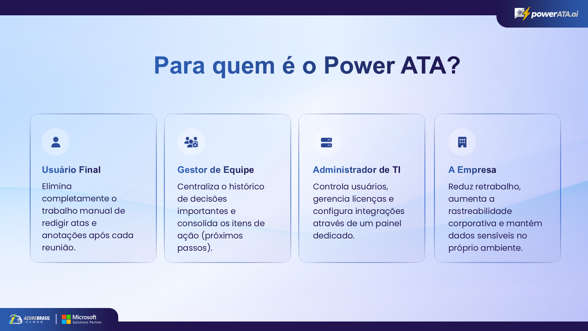 Slide 3: Para quem é o Power ATA?