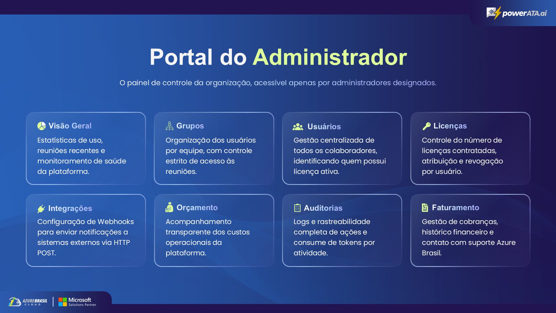 Slide 6: Integrações e Portal do Administrador
