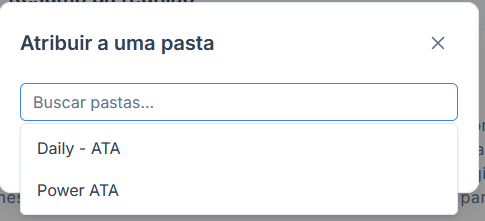Seleção da pasta de destino